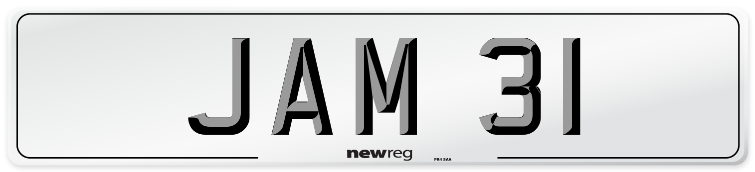 JAM 31 Number Plate from New Reg